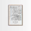 Elk Grove Street Map, California Map, City Map Art, Minimalist Art, Wall Art, Canvas Print, Bedroom Wall Art, Housewarming Gift, Travel Art