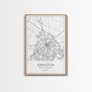 Lexington Street Map, Kentucky Map, City Map Art, Modern Wall Art, Wall Art, Canvas Print, Travel Wall Art, Dorm Room Décor, Engagement Gift