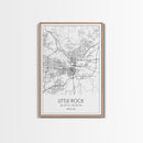 Little Rock Street Map, Arkansas Map, City Map Art, Modern Wall Art, Wall Art, Canvas Print, Travel Lover Gift, Kids Wall Art, Travel Art