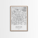 Moscow Street Map, Russia Map, Europe City Map Art, Modern Art, Wall Art, Canvas Print, Wall Art Prints, Gift For Husband, Travel Wall Décor