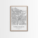 North Las Vegas Street Map, Nevada Map, City Map Art, Modern Art, Wall Art, Canvas Print, Wall Décor Bedroom, Honeymoon Gift,  Travel Art