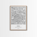 Paris Street Map, France Map, Europe City Map Art, Minimalist Art, Wall Art, Canvas Print, Bedroom Art, Gift For Traveler, Travel Wall Print