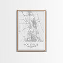 Port St Lucie Street Map, Florida Map, City Map Art, Minimalist Art, Wall Art, Canvas Print, Friend Gift, Black And White Art, Travel Décor