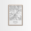 Riverside Street Map, California Map, City Map Art, Minimalist Art, Wall Art, Canvas Print, Unique Wall Décor, Boyfriend Gift, Travel Art