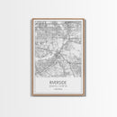 Riverside Street Map, California Map, City Map Art, Minimalist Art, Wall Art, Canvas Print, Office Wall Décor, Gifts For Dad, Travel Print