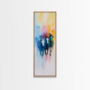Abstract Horse Art Framed Canvas Print Colorful Western Wall Art, Bull and Bear Art, Moody Art, Farmhouse Art, Rustic Wall Art