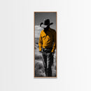 Mysterious Cowboy Silhouette Framed Canvas Print | Rustic Western Wall Art | Moody Art | Farmhouse Decor | Southwest Art | Gift Idea