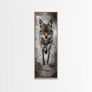 Intense Coyote Stare Framed Canvas Print | Wildlife Wall Art | Rustic Decor | Moody Art | Southwest Wall Art | Above Sofa Art | Gift Idea