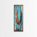 Rustic Horseshoe Art Framed Canvas Print Wabi Sabi Wall Art Farmhouse Decor Western Art Rustic Wall Art Above Sofa Art