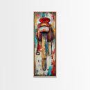 Rustic Saddle Painting Canvas Print Farmhouse Wall Art Moody Art Rustic Decor Southwest Wall Art Tall Narrow Art