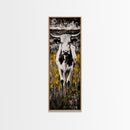 Moody Black and White Cow Canvas Print rustic wall art farmhouse decor southwest wall art bull and bear art wabi sabi wall art