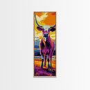 Pop Art Longhorn Canvas Print colorful cow art rustic wall art southwest wall art living room art above sofa art gift idea for her