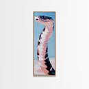 Black and White Snake Pink Canvas Print,  Moody Art, Minimalist Art, Vertical Wall Art, Rustic Decor, Gift Idea Him