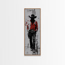 Gunslinger Cowboy Art, Framed Canvas Print, cowgirl painting, rustic wall art, moody art, gift idea, southwest wall art, vintage art