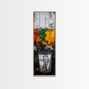 Industrial Paint Bucket Canvas Print, Graffiti Wall Art, Abstract Art, Moody Art, Rustic Decor, Chicano Art, Tall Narrow Art, Modern Home Art
