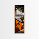 Southwest Adobe House Framed Canvas Print Rustic Wall Art Warm Earth Tone Painting Boho Wall Art Minimalist Art