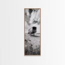 Pioneer Covered Wagon, Rustic Wall Art, Framed Canvas Print, Farmhouse Art, Western Décor, Minimalist Art, Extra Wide Art
