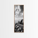 Western Wagon, Coastal Landscape Art, Framed Canvas Print, Rustic Wall Art, Nautical Décor, Extra Wide Art, Minimalist Wall Art