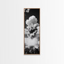 Explosive Ocean Wave, Framed Canvas Print, coastal décor, nautical painting, seascape painting, black and white photography,  panoramic art