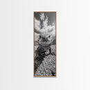 Lizard Close-Up, Framed Canvas Print, wildlife photography, rustic wall art, southwest wall art, desert animal art, black and white home decor