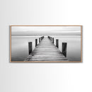 Dock, Nautical Wall Art, Extra Wide Art, Coastal Decor, Moody Art, Minimalist Art, Above Bed Wall Art, Framed Canvas Print