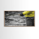 Fly Fishing Adventure Framed Canvas Print Rustic Wall Art Trout Art Fisherman Painting Gift Idea Living Room Art Extra Wide Art