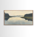 Marsh, Landscape Painting, Minimalist Art, Wabi Sabi Art, Moody Art, Guest Room Art, Above Bed Wall Art, Framed Canvas Print, Extra Wide Art