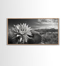 Cactus Bloom, botanical prints, wildflower painting, nature art, scenic mountain landscape, rustic wall art, southwest decor, Framed Canvas Print
