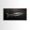 Trout, fish painting, fly fishing art, rustic decor, cabin wall art, nature painting, extra wide art, panoramic art, framed canvas print