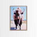 Majestic Bison, Southwest Wall Art, Rustic Decor, Bull And Bear Art, Canvas Print, Farmhouse Style, Living Room Art, Western Painting