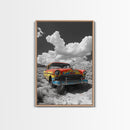 Vintage Car, Custom Car Painting, Graffiti Wall Art, Rustic Art, Old Car Scene, Moody Art, Framed Canvas Print, Landscape Art