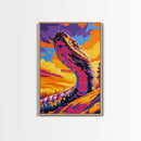 Desert Serpent, Colorful Snake Art, Southwest Wall Art, Boho Home Decor, Wildlife Painting, Framed Canvas Print, Rustic Art