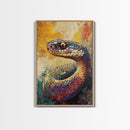 Snake Close-Up, Bold Reptile Painting, Southwest Art, Moody Animal Art, Desert Wall Art, Unique Home Decor, Canvas Print