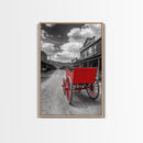 Western Wagon, Rustic Art, Vintage Horse Art, Farmhouse Art, Old West Scene, Panoramic Painting, Canvas Print, Above Couch Art