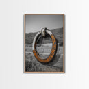 Rustic Metal Ring, Wabi Sabi Wall Art, Rustic Decor, Farmhouse Art, Minimalist Art, Weathered Metal Art, Canvas Print, Gift Idea
