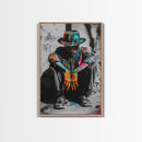 Colorful Cowboy, Graffiti Wall Art, Chicano Art, Modern Western Art, Moody Art, Rustic Decor, Urban Art, Canvas Print, Gift Idea