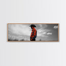 Cowboy Silhouette, Western Wall Art, Ranch Life Art, Moody Art, Southwestern Decor, Extra Wide Art, Rustic Wall Art, Canvas Print