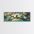 Eagle Painting, Framed Canvas Print, Bird Art, Forest At Dusk Painting, Moody Art, Extra Wide Art, Rustic Wall Art, Above Bed Art