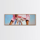 Minimalist Art, Framed Canvas Print, Fashion Illustration, Pink Wall Art, Modern Decor, Extra Wide Art, Light Pink Wall Art, Bedroom Art