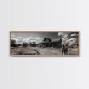 Western Town, Cowboy Art, Old West Wall Art, Rustic Wall Art, Farmhouse Decor, Historical Landscape Art, Panoramic Art, Canvas Print