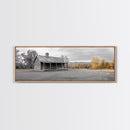 Log Cabin, Fall Art, Rustic Wall Art, Farmhouse Art, Cozy Cabin Art, Landscape Painting, Wabi Sabi Art, Above Couch Art, Framed Canvas Print