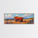 Rustic cart, farmhouse art, rustic wall art, above couch art, wabi sabi art, barn landscape oil painting, framed canvas print, gift idea