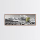 Mountain scene, mountain painting, landscape painting, wabi sabi art, nature art, minimalist art, framed canvas print, extra wide art