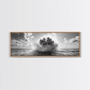 Explosion, dramatic seascape, moody art, panoramic art, extra wide art, coastal wall art, framed canvas print, ocean painting, nautical decor