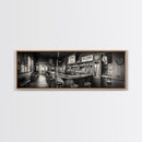 Western Saloon, rustic wall art, extra wide art, panoramic art, farmhouse art, bar decor, moody art, framed canvas print, above sofa art