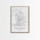 Saint Petersburg Street Map, Russia Map, City Map Art, Minimalist Art, Wall Art, Canvas Print, Room Décor, Gift For Mom, Travel Wall Art