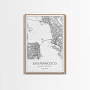 San Francisco Street Map, California Map, City Map Print, Minimalist Art, Wall Art, Canvas Print, Family Room Décor, Gift For Travelers