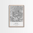Seoul Street Map, South Korea Map, Asia City Map Print, Minimalist Art, Wall Art, Canvas Print, Travel Gift For Women, Travel Wall Décor