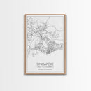 Singapore Street Map, Singapore Map, Asia City Map Print, Minimalist Art, Wall Art, Canvas Print, Room Decor, Travel Wall Art, Gift For Him
