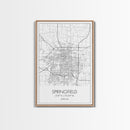 Springfield Street Map, Missouri Map, City Map Print, Modern Wall Art, Wall Art, Canvas Print, Bedroom Wall Décor, Gifts For Couple